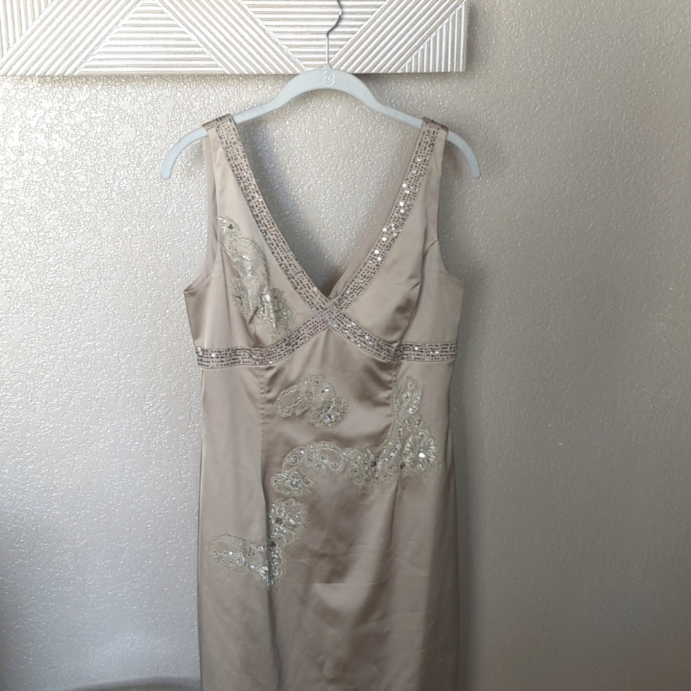 Satin Embellish Evening Dress